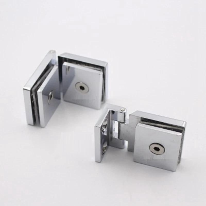 

2 PCS Glass Door Hinges Zinc Alloy Shower Room Frameless Pull Sliding Door 5-8 mm Glass to Glass Door Hinge Bathroom Glass Clamp