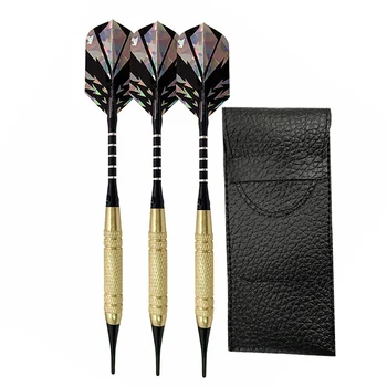 

3Pcs 18g Electronic Dart Soft Nylon Tip Copper Plated Iron Barrel Aluminum Shaft Laser Flight Training Dart Indoor Game