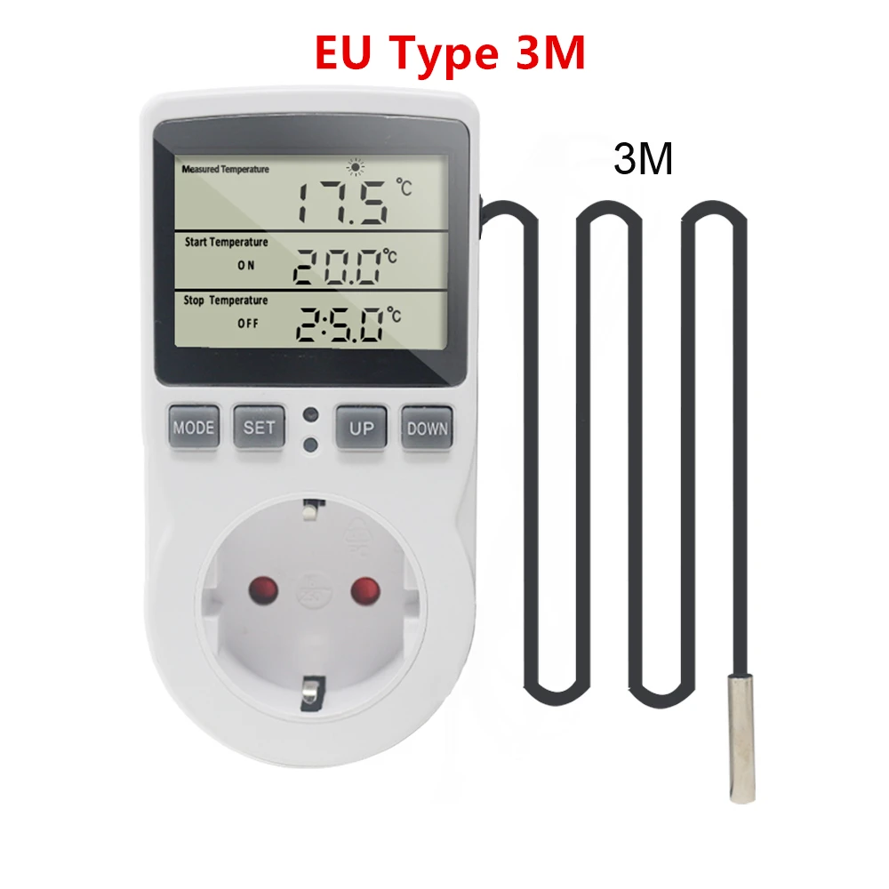 Timer Socket Thermostat Multi-Function Temperature Controller Outlet Timer  Switch Sensor Probe Heating Cooling KT3100 - AliExpress