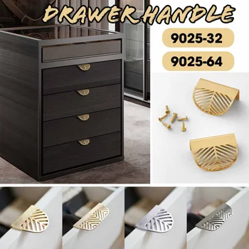 

32mm/64mm Hole Pitch Cabinet Drawer Handle Cabinet Wardrobe Furniture Hardware Antique Brass Shell Pull Handles