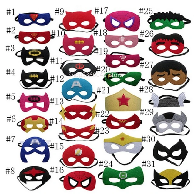 Masques de Super-Héros, 35 pcs Masques pour Enfants Dress Up Masque de  Super-héros Cosplay Pour Enfants Cadeaux D'anniversaire et Fête  d'Anniversaire