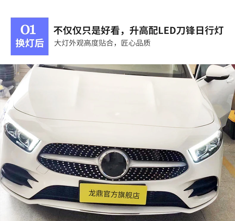Автомобильный Стайлинг для Mercedes-Benz A180 A200- все светодиодные фары BI-led линзы фар в сборе