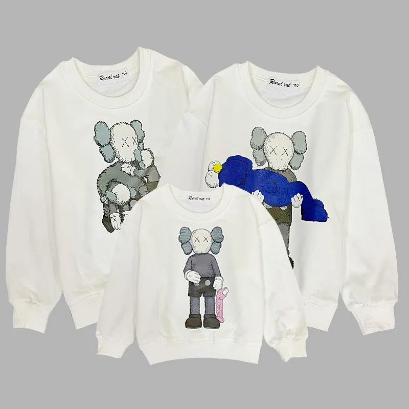 

Family Matching Outfits Spring Autumn New Children Cartoon Hoodie Kids Sweaters Pullovers Baby Clothes Top Tee Family Look CL062