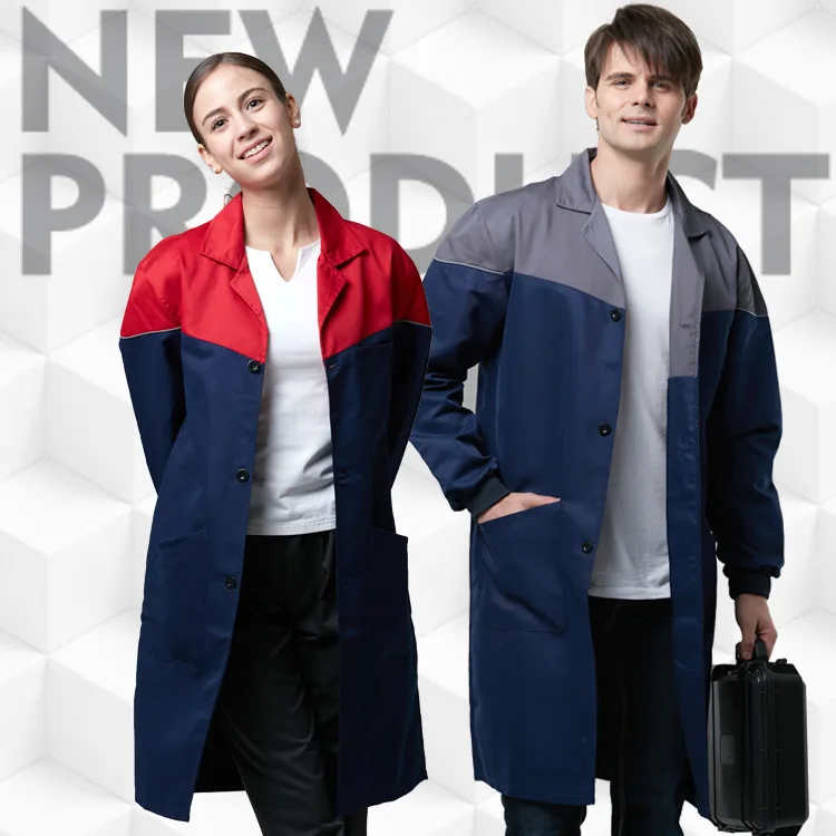 

Labor Protection Coat Men Women Splicing Color Visceral Resistance Spring Autumn Workshop Transport Long Sleeve Comfortable Coat