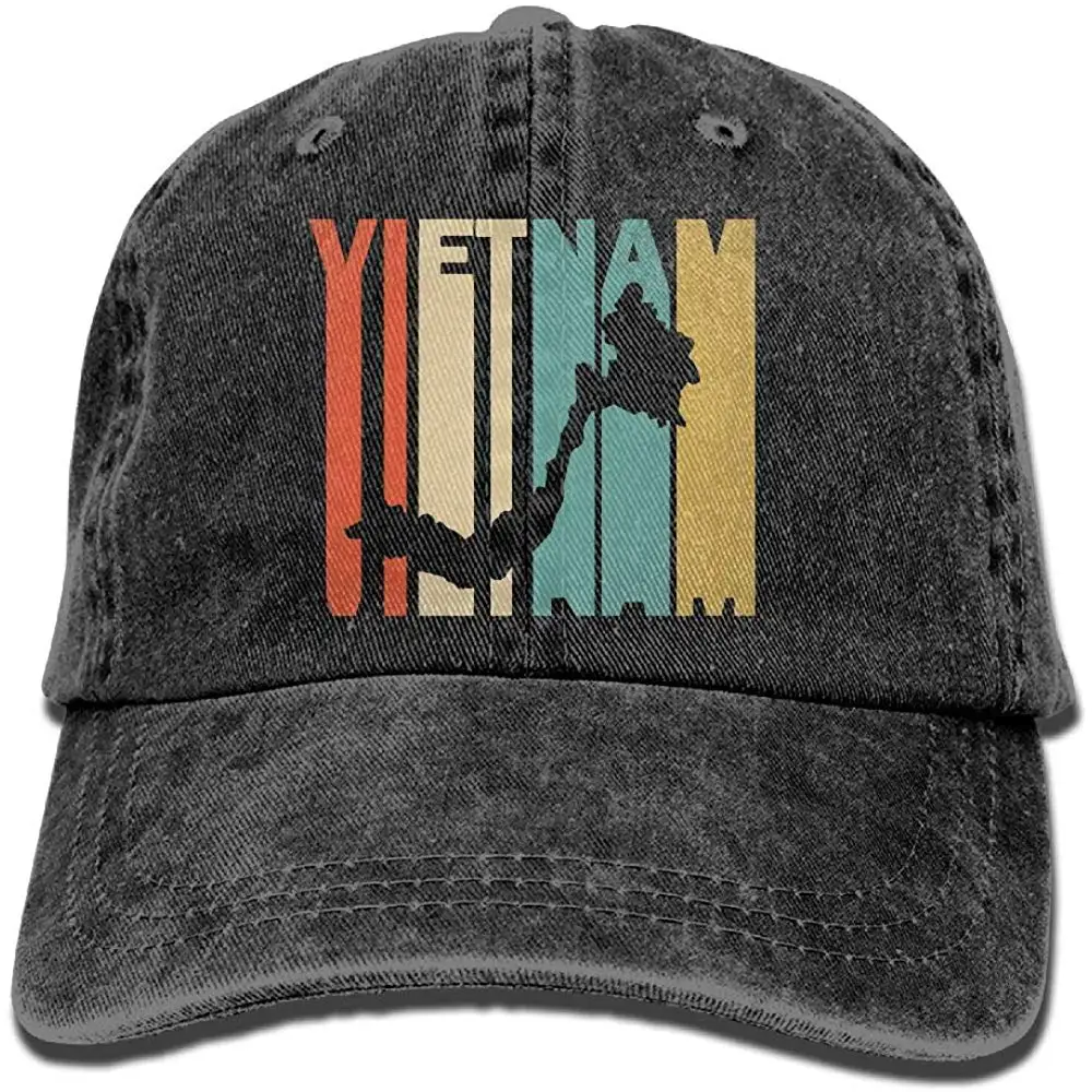 Мужская/Женская бейсболка в стиле ретро, вьетнамский силуэт, хлопковая джинсовая бейсболка, Регулируемая Кепка водителя грузовика
