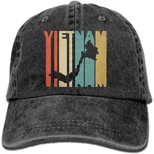 Мужская/Женская бейсболка в стиле ретро, вьетнамский силуэт, хлопковая джинсовая бейсболка, Регулируемая Кепка водителя грузовика
