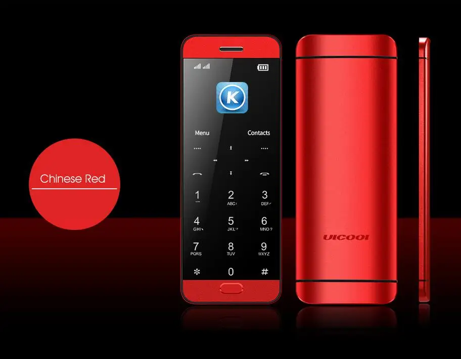 Телефон Ulcool V26, сенсорный дисплей, металлический корпус, Bluetooth 2,0, набор номера, две sim-карты, кредитная карта, мобильный телефон - Цвет: Red