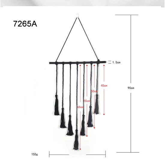 Макраме настенное Искусство ручной работы хлопок настенный гобелен с кружевными тканями богемные подвесные украшения комнаты гобелены домашний декор - Цвет: 7265A