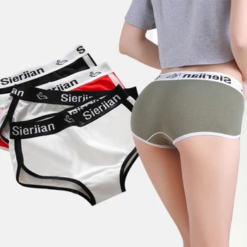 

3pcs Women Sexy Panties Letter Triangle Underwear Women'S Cotton Solid Color Waist Shorts Briefs Ladys Black White Underwear