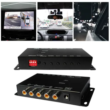 

IR Control 4 Cameras Video Control Car Cameras Image Switch Combiner Box for Left View Right View Front Rear Parking Camera Box