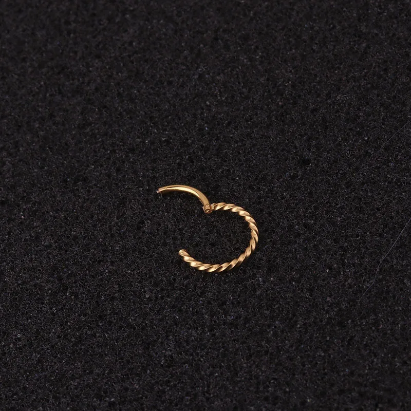 1Pc 6-12mm 16G Surgical Steel Hinge Segment Nose Ring Septum Clicker Ear Helix Tragus Hoop Ring nose ring gold nose ring - Image 3