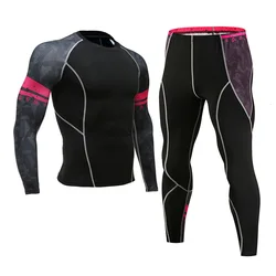 Combinaison de sport à Compression pour hommes, vêtements de gymnastique collants, vêtements d'entraînement, Jogging, ensemble de sport, course, Rashguard, survêtement pour hommes 