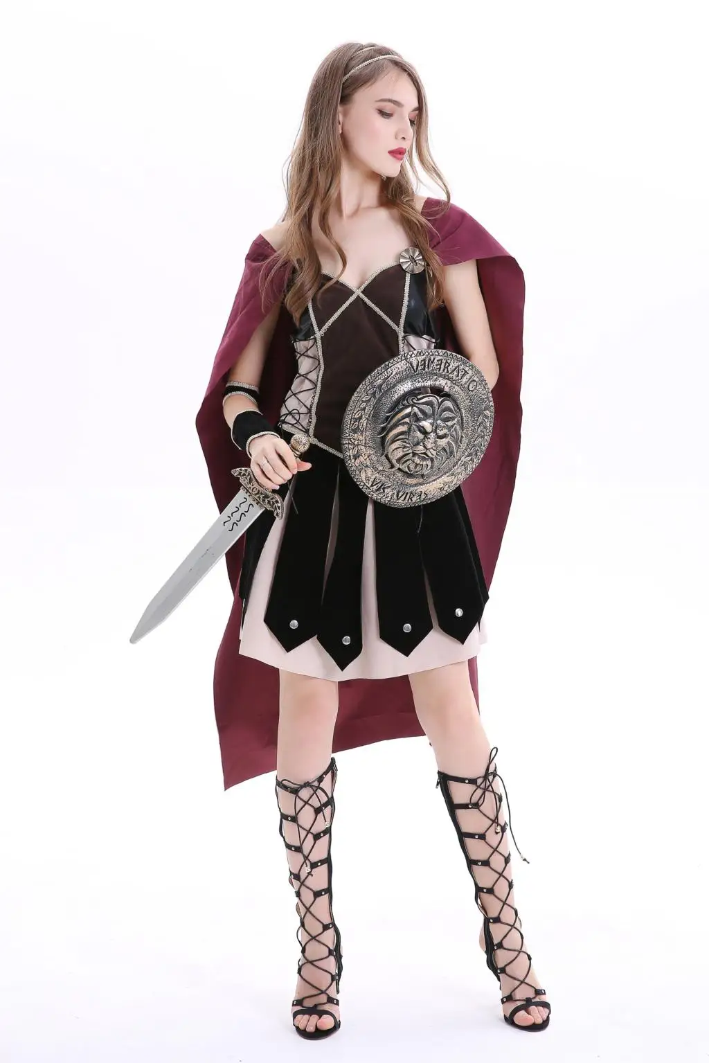 Roman Gladiator Costume Xena Warrior Princess Cosplay Outfit