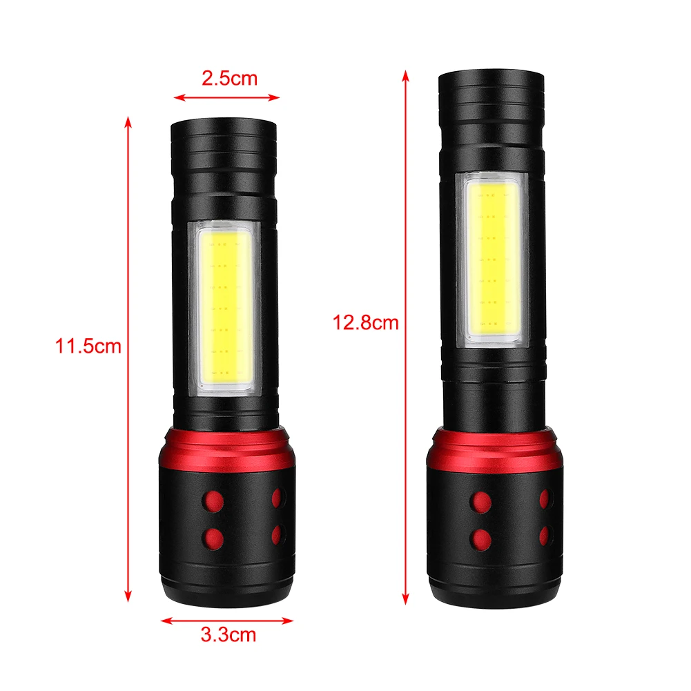 1* T6+ 1* COB светодиодный фонарик 5 режимов 8000 люменов USB Перезаряжаемый 18650 аккумулятор вспышка лампа фонарь Открытый Кемпинг
