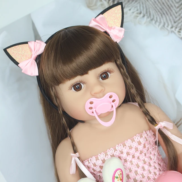 Brastoy Boneca Bebê Reborn 100% Silicone Pode Tomar Banho Princesa Rosa  55cm Enviado Do Brasil - AliExpress