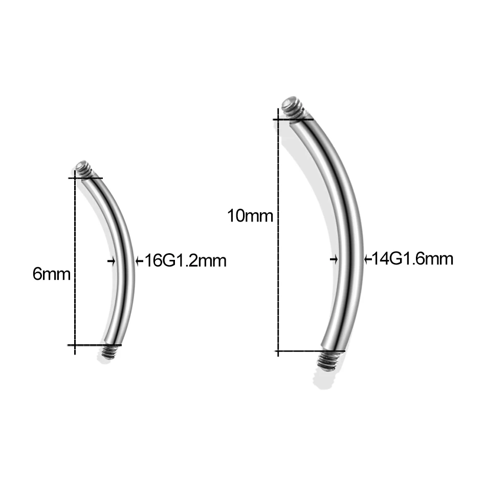 G23 Titanium Screw Barbell Replacement Accessories Labret Eyebrow Tongue Piercing Nose Ear Studs Piercing Jewelry Body Piercing Jewelry Body Jewelry 10Pcs/set