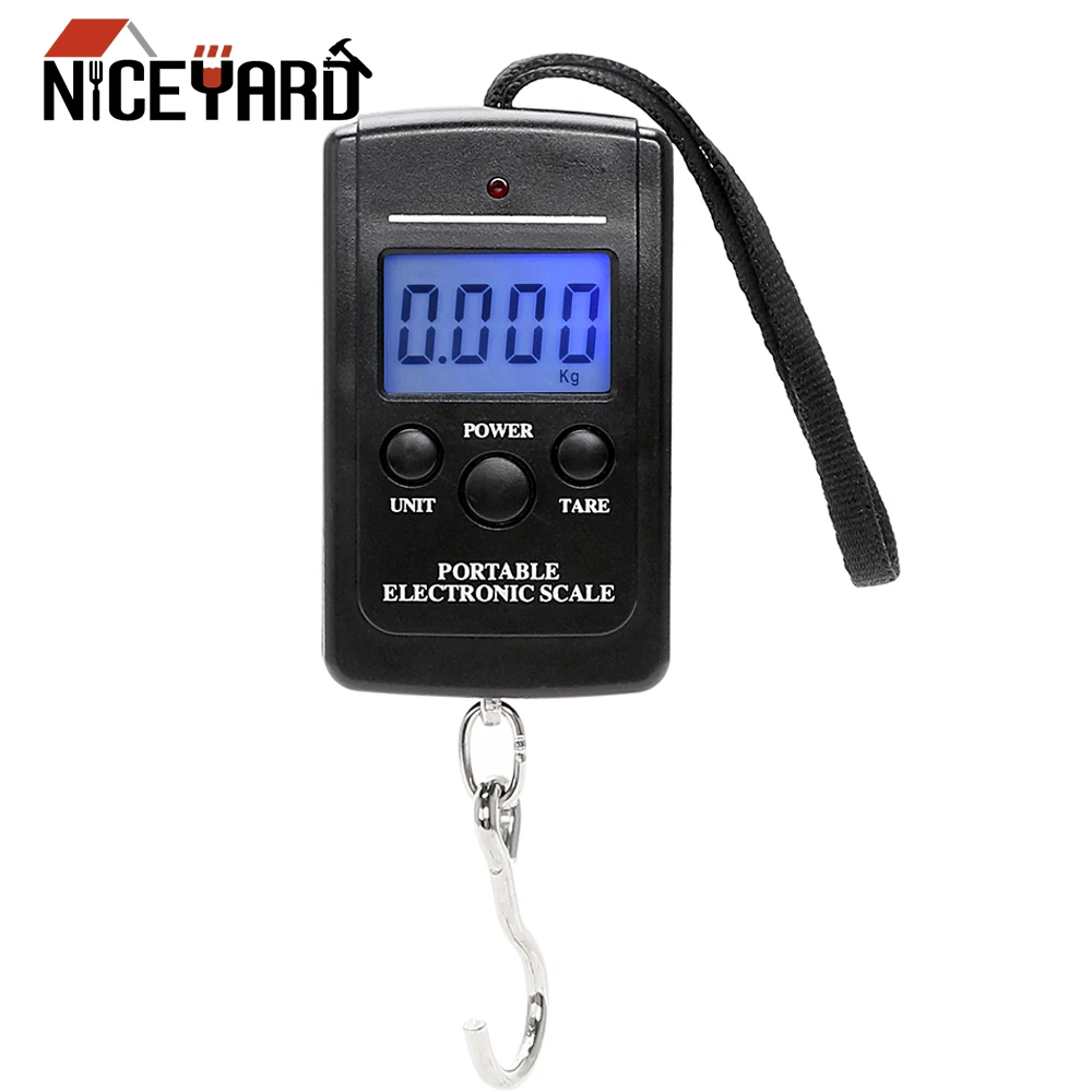 

NICEYARD 40kg/88lb Mini Digital Scale For Fishing Luggage Travel Weighting Steelyard Portable Electronic Hanging Hook Scale