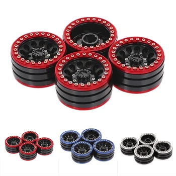

4pcs Durable Hub Aluminum Alloy Wheel Rim Round 1.9 Beadlock Toys Accessories Professional RC Crawler Replacement For SCX10