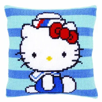 

3D Latch Hook Pillow Cat peacock DIY Cross-Stitch Kit Cartoon Girl Embroidery Pattern Pillow Button Package