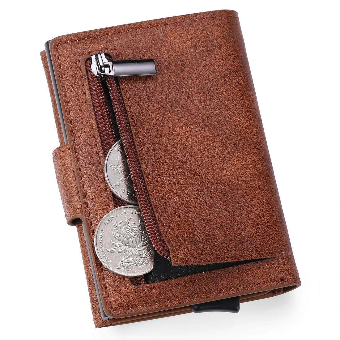 SEMORID Rfid Blocking Credit Card Holder Men Wallets Slim Thin Business Leather Metal Cardholder Pocket Case Magic Smart Wallet|Wallets| - AliExpress