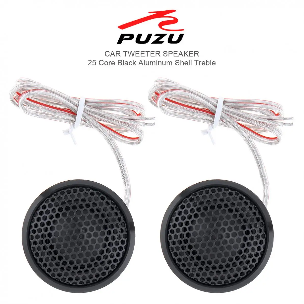 

PZ-B25 2Pcs 120W Black Aluminium Shell Transparent Silk Stretch Film Hifi Speakers Auto Radio Stereo Speaker for Cars New