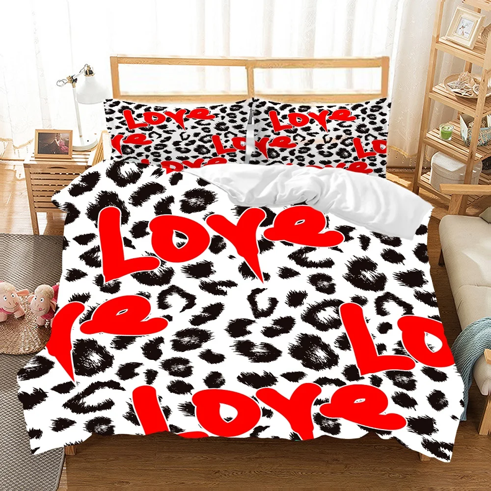 

Leopard Print Bedding Vivid Modern Design Animals Skin Bed Linen Set Full Queen King Double Single Size Girls Boys Quilt Cover