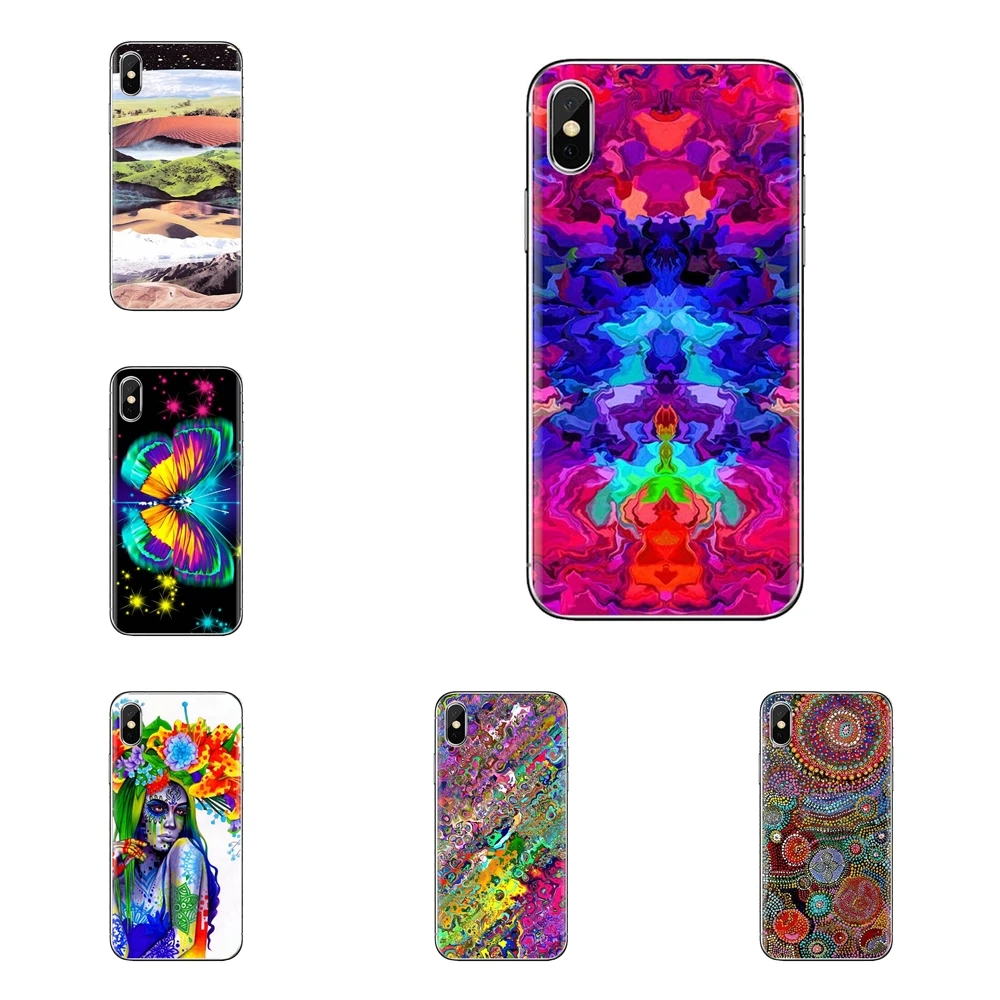 For iPod Touch Apple iPhone 11 Pro 4 4S 5 5S SE 5C 6 6S 7 8 X XR XS Plus Max drawing surreal colorful psychedelic TPU Shell Case |