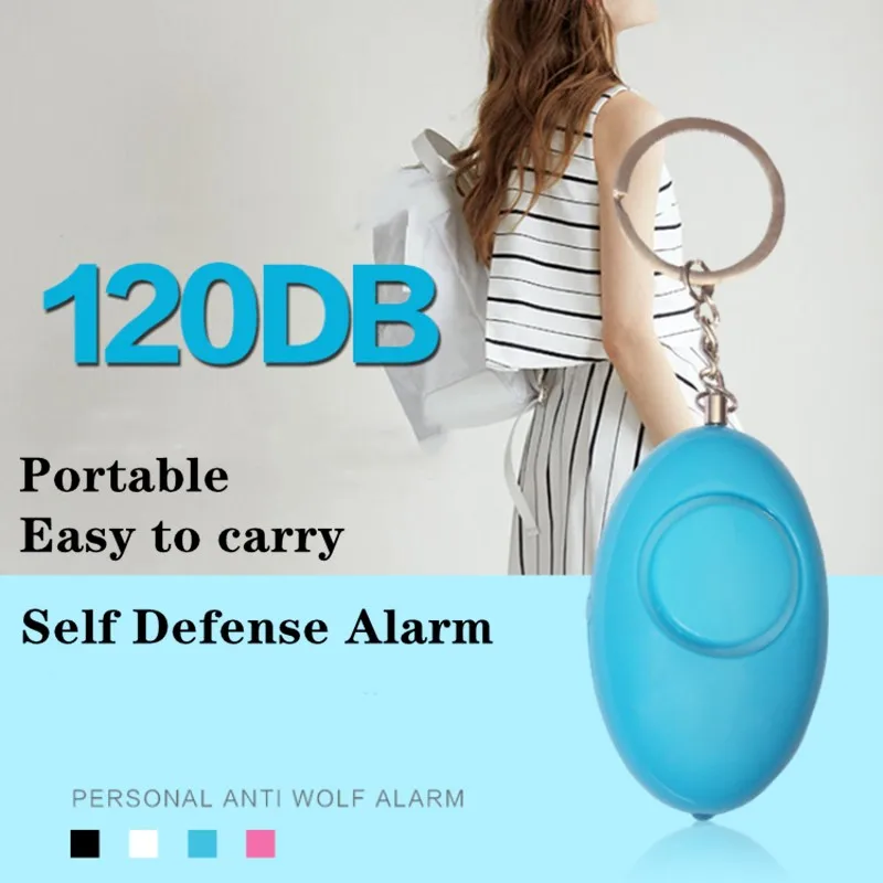 Mini alarma de autodefensa 120dB con forma de huevo para niña y mujer, protección de seguridad, alerta de seguridad Personal, llavero fuerte, alarma de emergencia