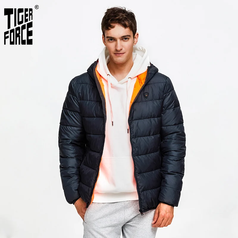 TIGER FORCE Новая коллекция Мужская куртка пуховик Сезон весна осень Повседневное
