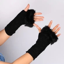 

Furry Sleeves Warm Arm Sleeves Knitted Arm Sleeves Decorative Sleeves Clothing Accessories All-match Solid Color Simplicity