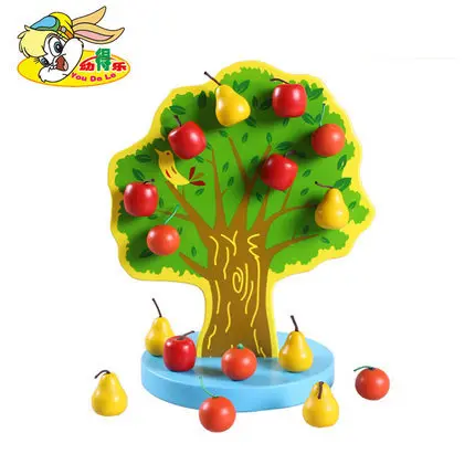 

Youdele Magnet kuai nogo yuan Early Education String of Fruit Tree Magnetic Apple Fruit Tree Children Wooden Educational Toys