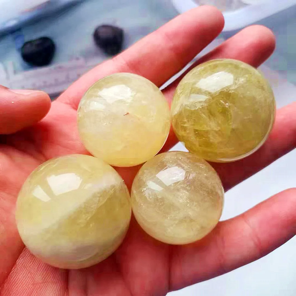 Каменный из натурального цитрина кристаллическая кварцевая Сфера камни для