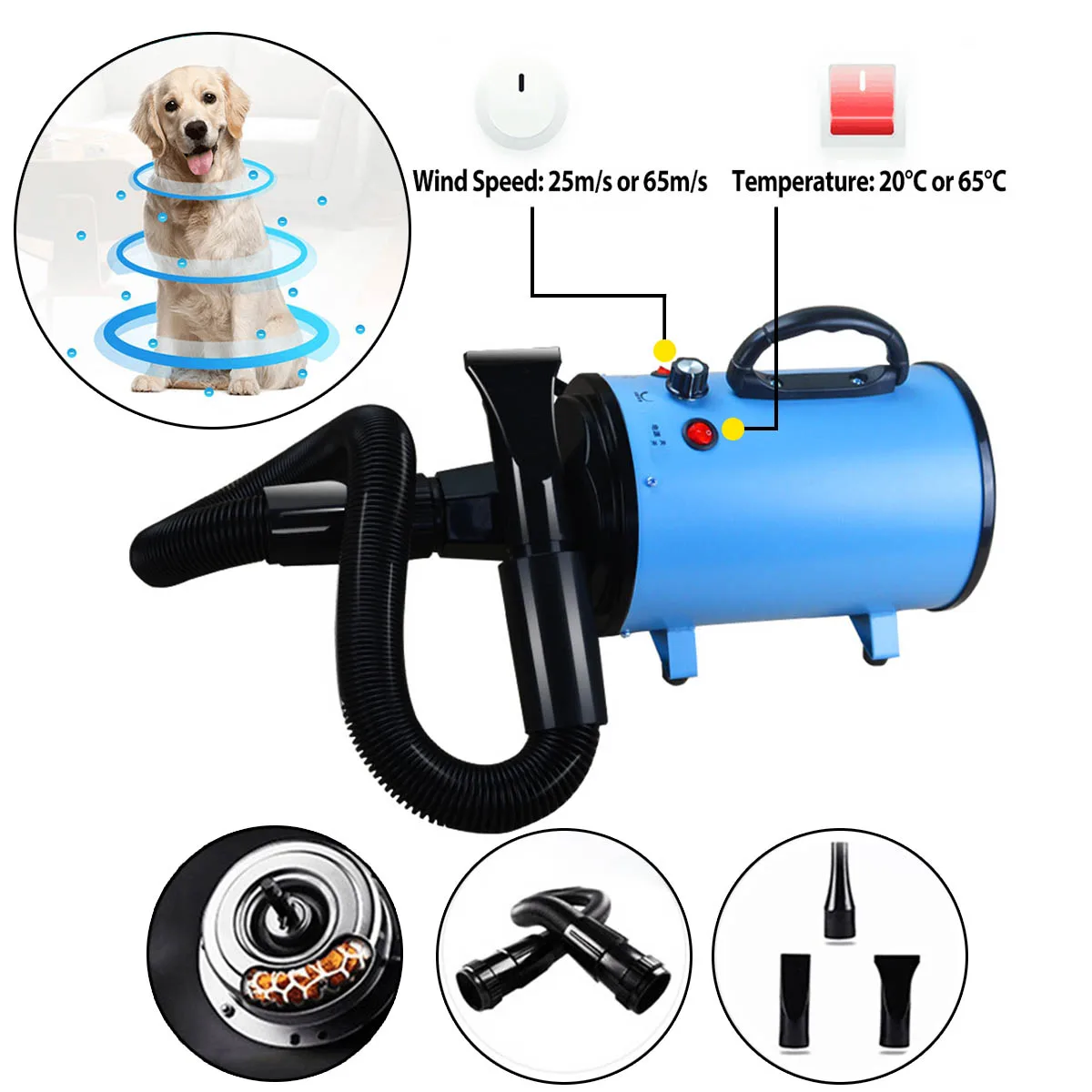 Preise 2000W 220V ~ 240V Trockner Gebläse Variable Geschwindigkeit Tragbare Hund Katze Pet Schlag Haar Geräuscharm Haartrockner pflege Trockner Günstige Pet Haar Trocken