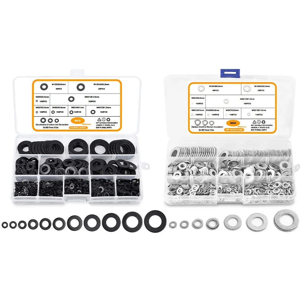 Set Di 410 Rondelle Piatte In Zincato - M2, M3, M4, M5, M6, M8, M10 - Foto 7
