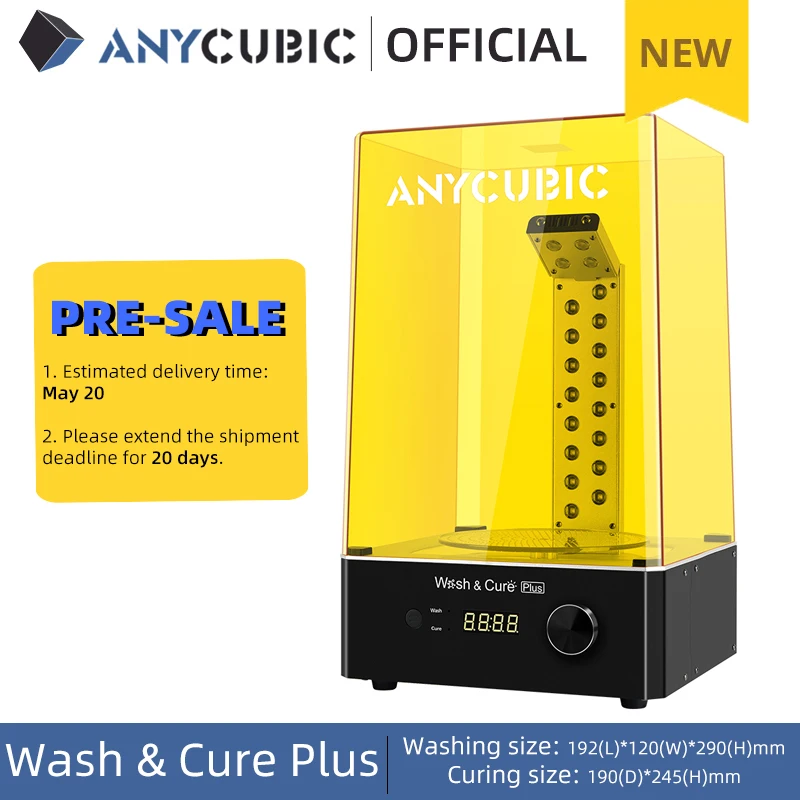 ANYCUBIC-máquina de lavado y curado 2 en 1 para impresora 3D Mars Pro, modelos de impresión 3D, Photon, Mono X, LCD, preventa, Wash & Cure Plus