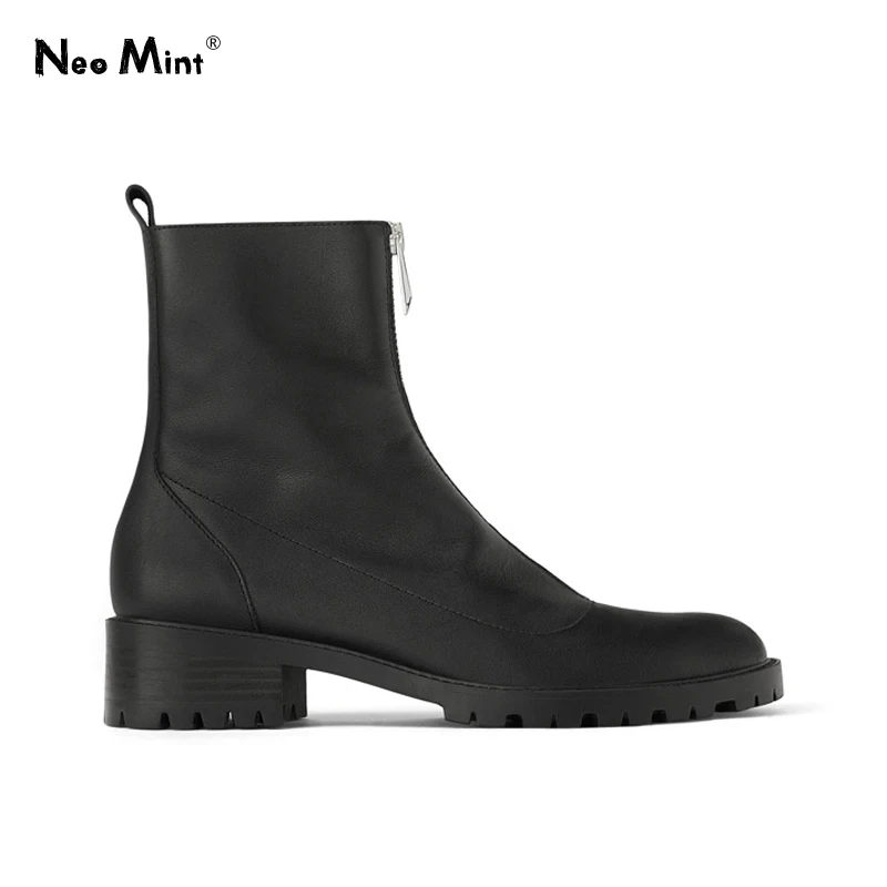 Online Botas de plataforma Martin con cremallera frontal botines de mujer 2019 moda tacones gruesos botas de Mujer Zapatos de plataforma de Invierno para mujer