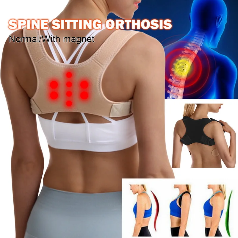 Adjustable Adult Corset Back Posture Corrector Therapy Shoulder Lumbar Brace Spine Support Belt Correction For Men Women | Красота и