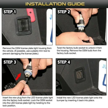 

White License Plate Light Exterior Super bright 2pcs SMD LED For Ford F150 2015-2018