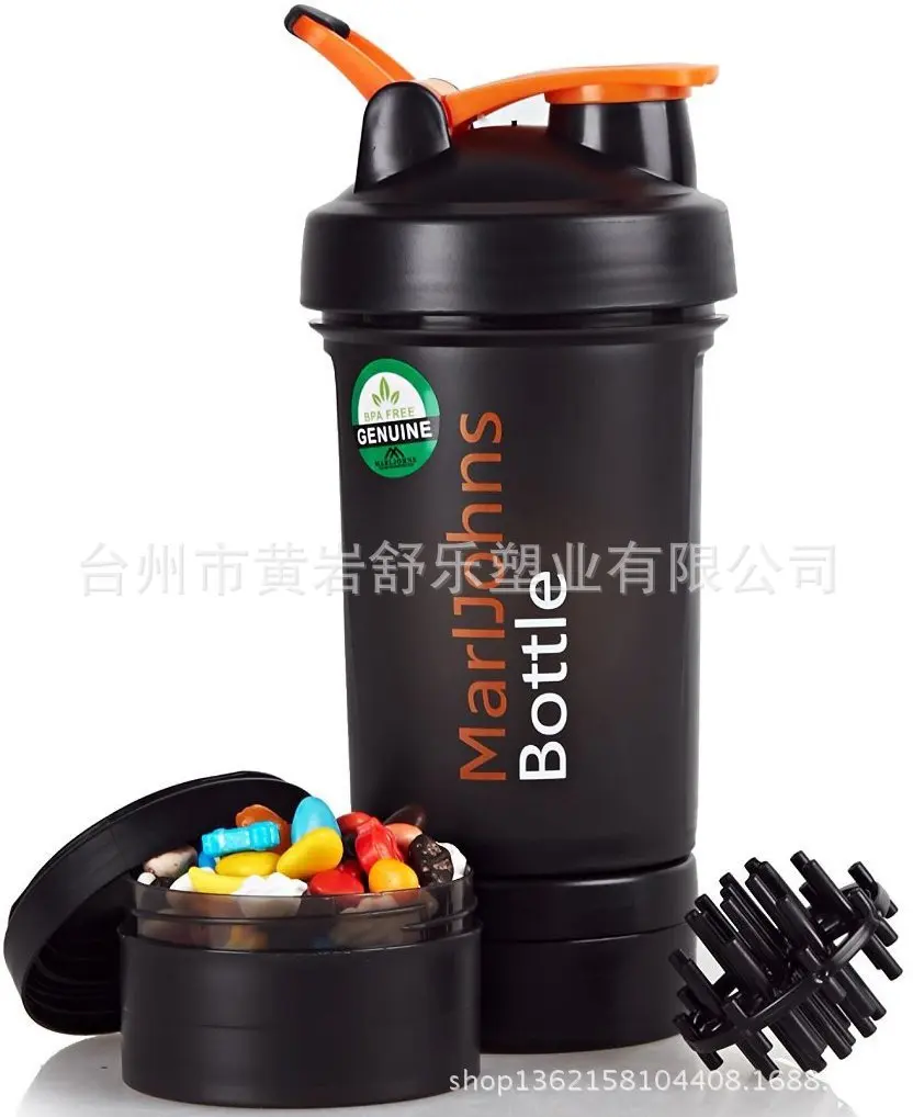 Manufacturers Direct Selling New Style Multilayer Medicine Box Shake Cup with Spring Ball Sports Bottle Outdoor Portable Cu