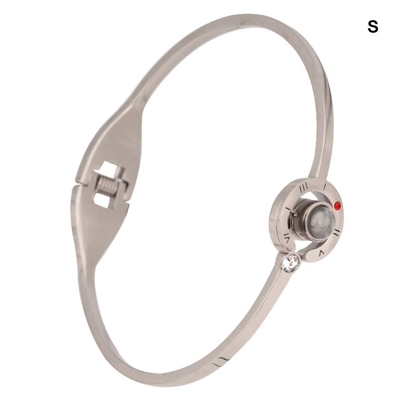 bracelet S Романтическое свадебное ожерелье с памятью любви, розовое золото и серебро, 100 языков, я люблю тебя, проекционное ожерелье - Окраска металла: bracelet S