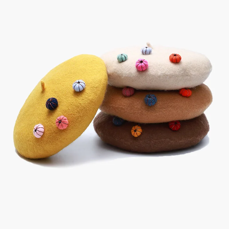 

Autumn Winter Hat 100% Pure Wool Berets French Artist Beret Women Painter hat Vintage Girls Berets Female Warm Walking Cap