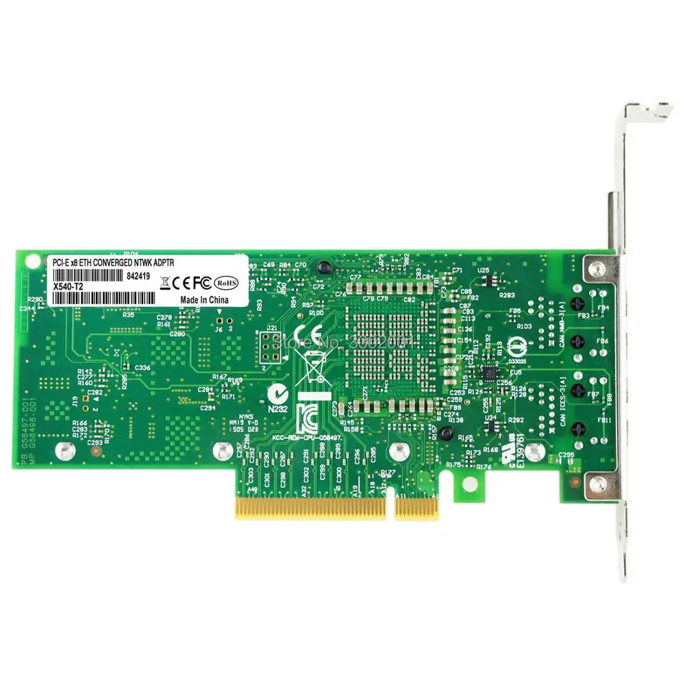 X540 T2 Intel чипсет PCIe x8 двойная медь RJ45 10 Гбит/с порт Ethernet Сетевая карта