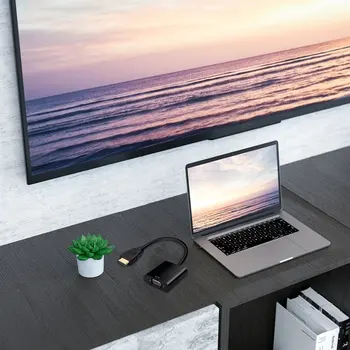 

Hdmi 1080P To Vga Cable Plastic+Metal Support 1080P Upgraded Version Power-Free Converter Adapter For Pc Laptop