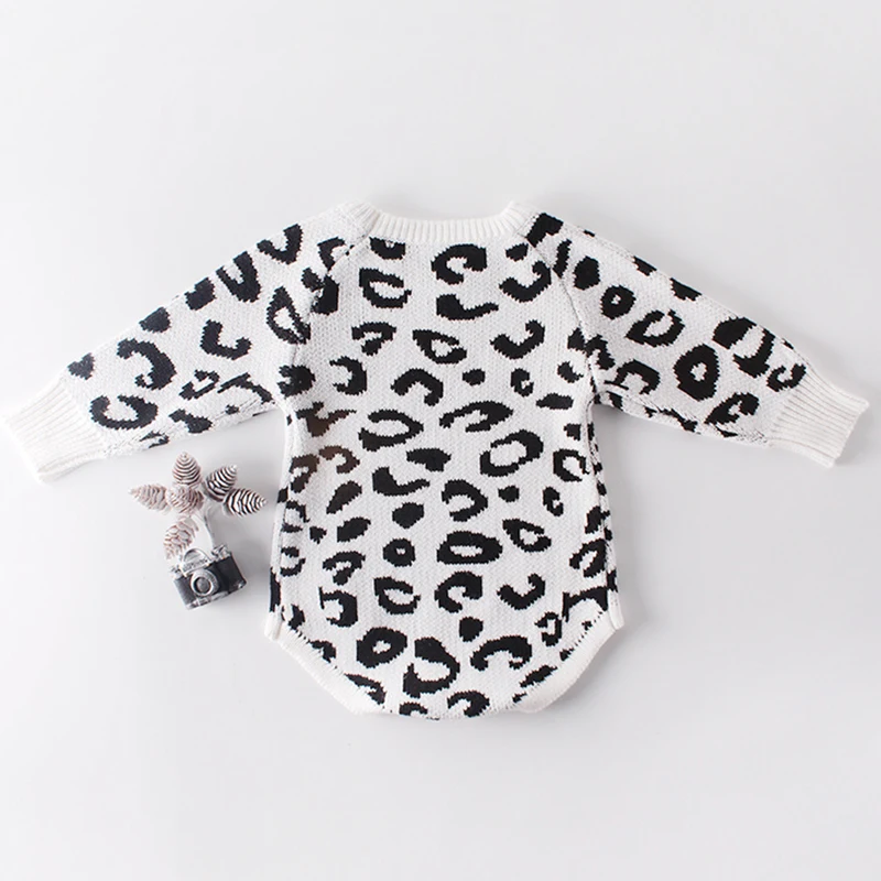 New Leopard Baby Girl Romper Cotton Knit Infant Onesie Baby Romper for Girls Jumpsuit Toddler Costume New Born Baby Girl Clothes