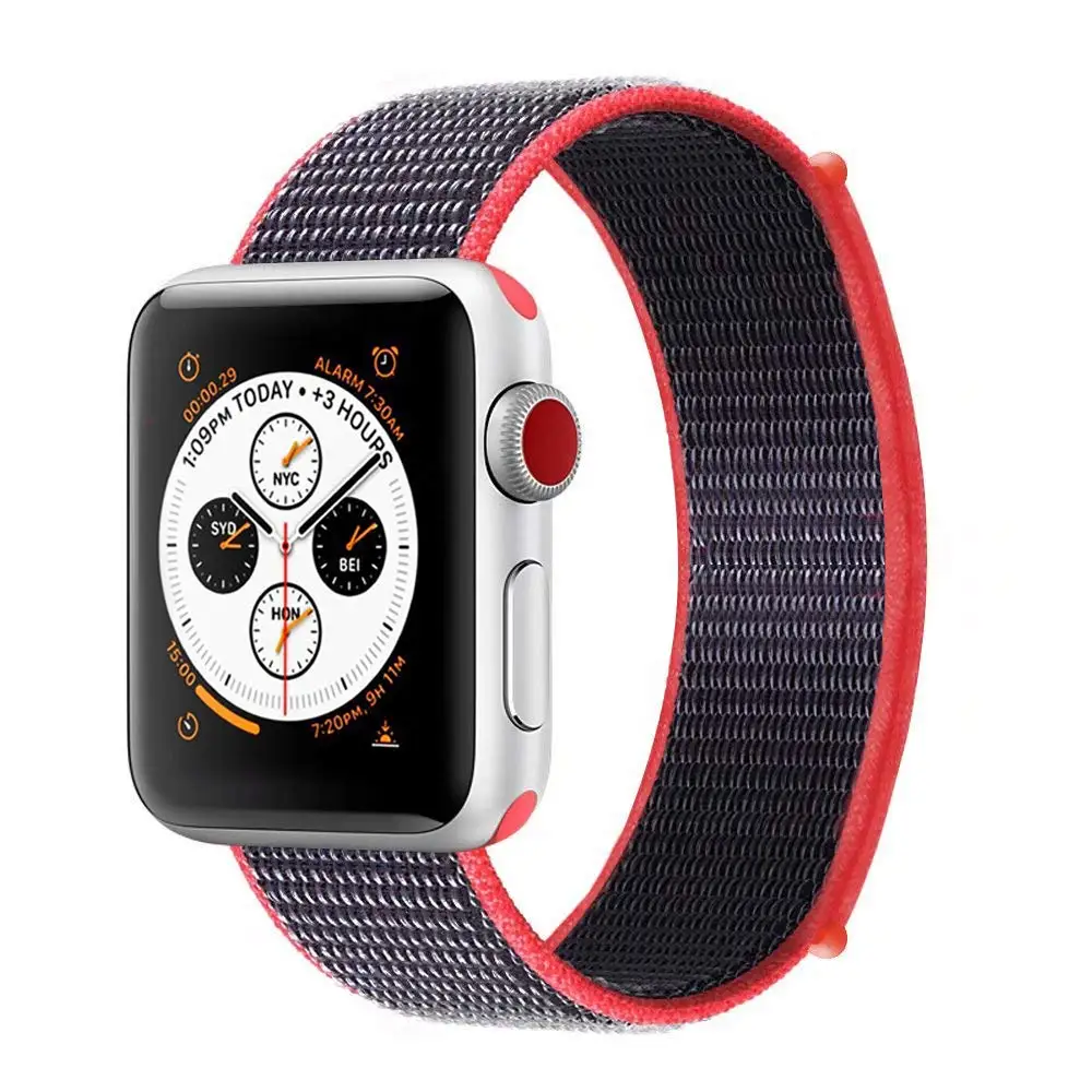Ремешок для наручных часов Apple Watch 4 5 серии 3/2/1 38 мм 42 мм мягкий нейлон дышащий сменный ремешок Спортивные петли для наручных часов iwatch серии 4 40 мм 44 мм - Цвет ремешка: 16