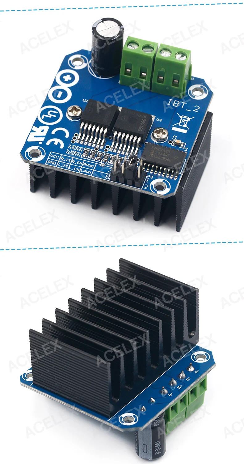 Double BTS7960 43A Hbridge Highpower Motor Driver module Lijaaz