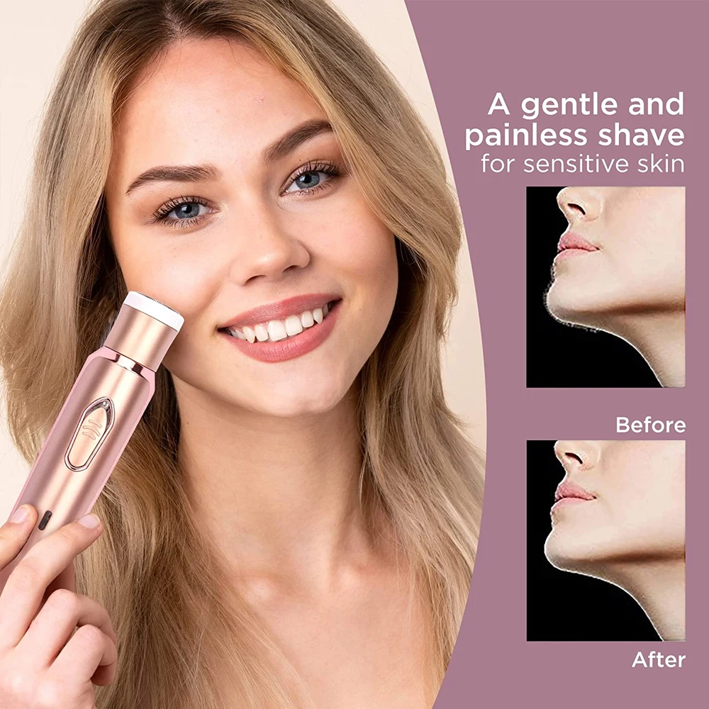Hair Removal Epilator 2 in 1 Women Electric Razor Painless Face Shaver Bikini Pubic Hair Trimmer Home Use
