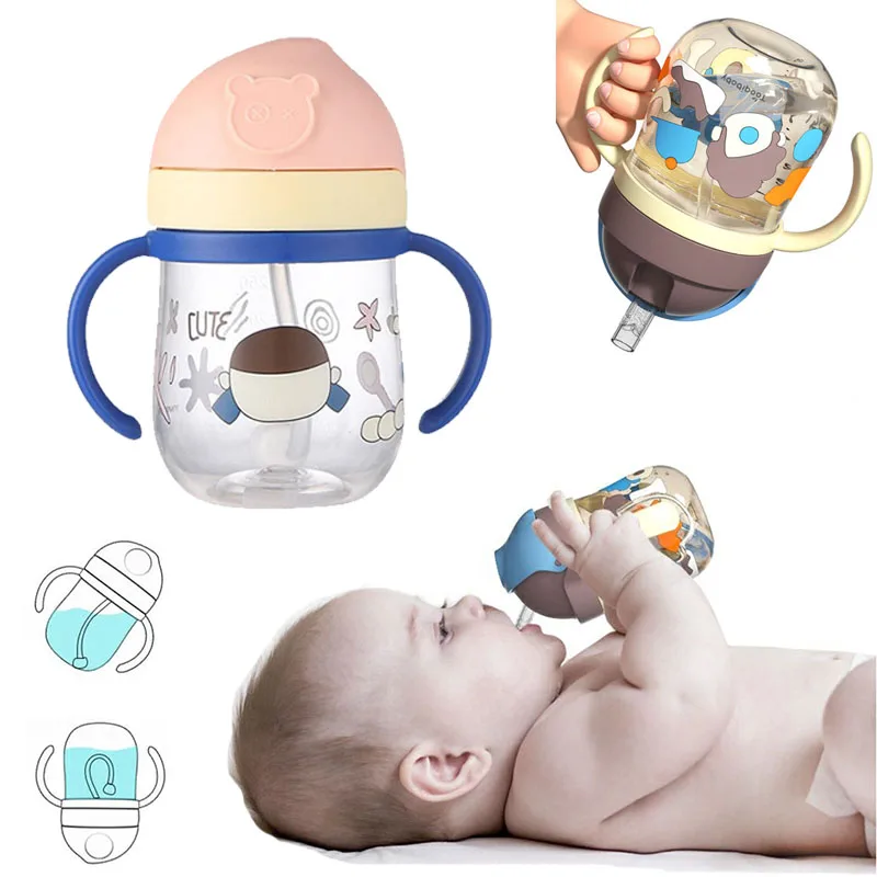 Silica Gel Feeding Kids Toddler Newborn Baby Drink Cups Water Bottles Kids Drinking Sippy A Cup with Straw Copo Infantil Drinker