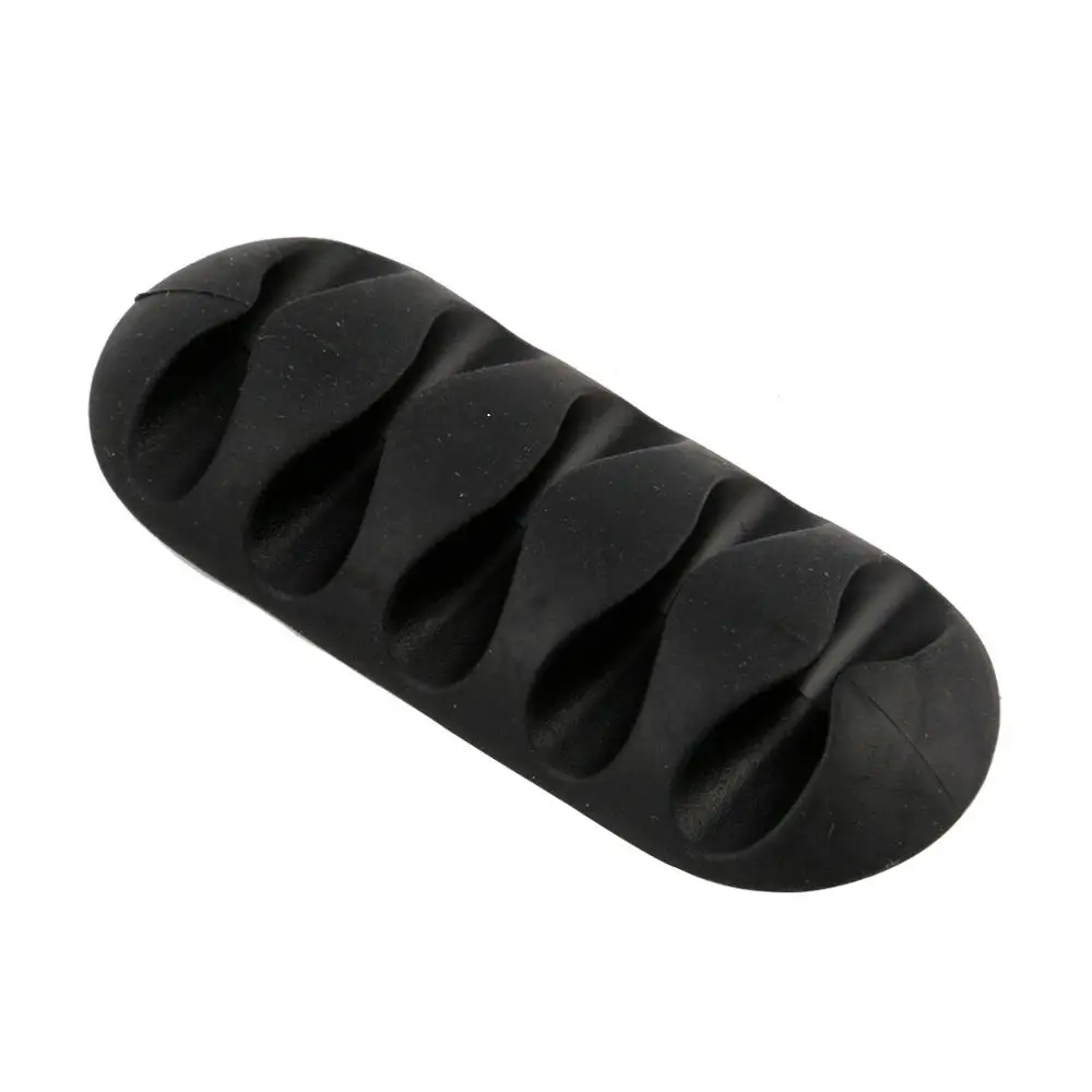 2Pcs Black Caldecott кабельный зажим устройство для сматывания кабеля для наушников Кабельный органайзер для хранения провода кремниевое зарядное устройство держатель кабеля зажимы для MP3 MP4 наушников - Цвет: 2Pcs Black
