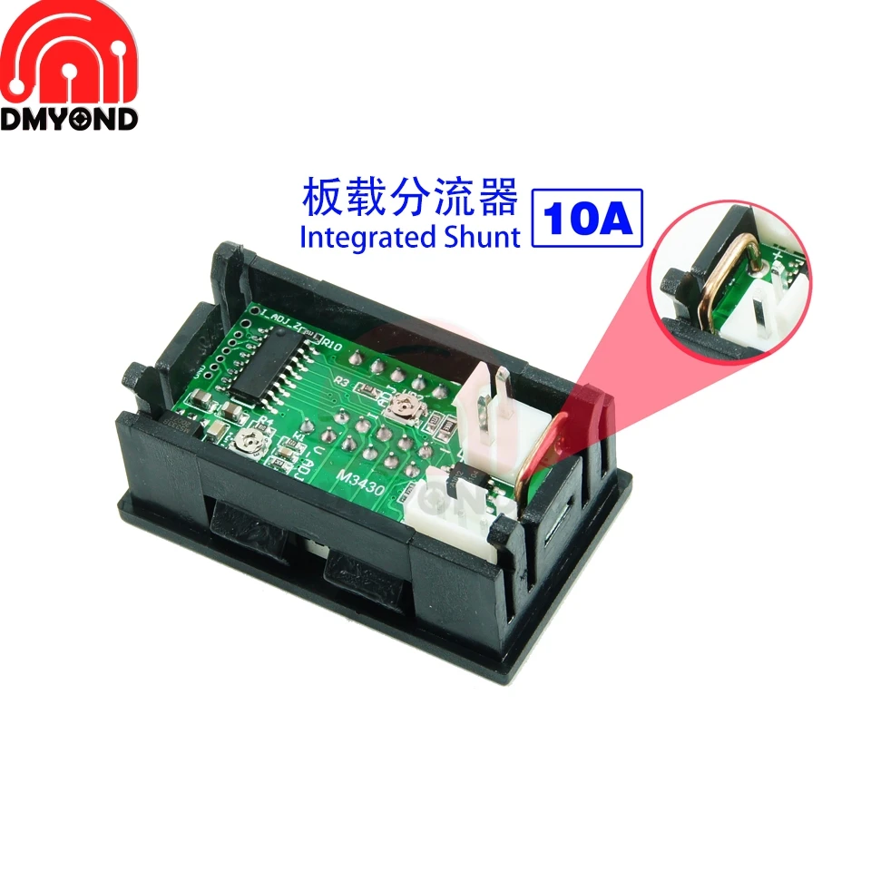 M4430 Mini Digital Voltmeter Amperemeter DC 100V 10A Panel Amp Volt Spannung Strom Meter Tester Detektor Dual Led-anzeige auto Auto